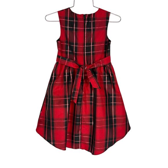 WONDER NATION | Red & Black Plaid High Low Sleeveless Holiday Dress | Kid's 7 - Picture 2 of 8